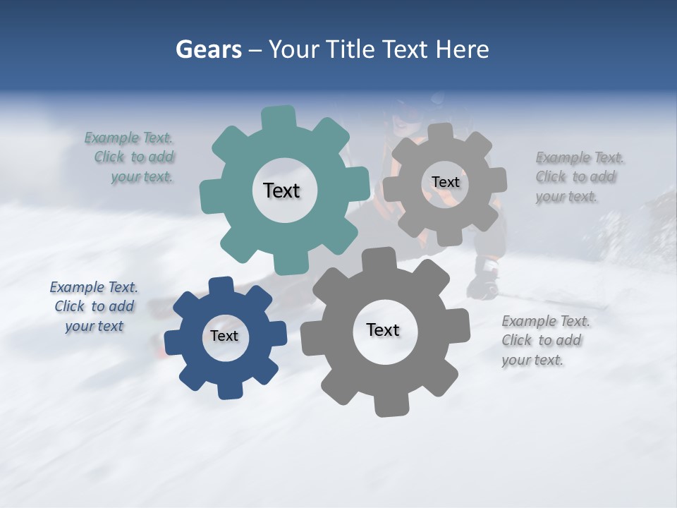 A Man Riding Skis Down A Snow Covered Slope PowerPoint Template