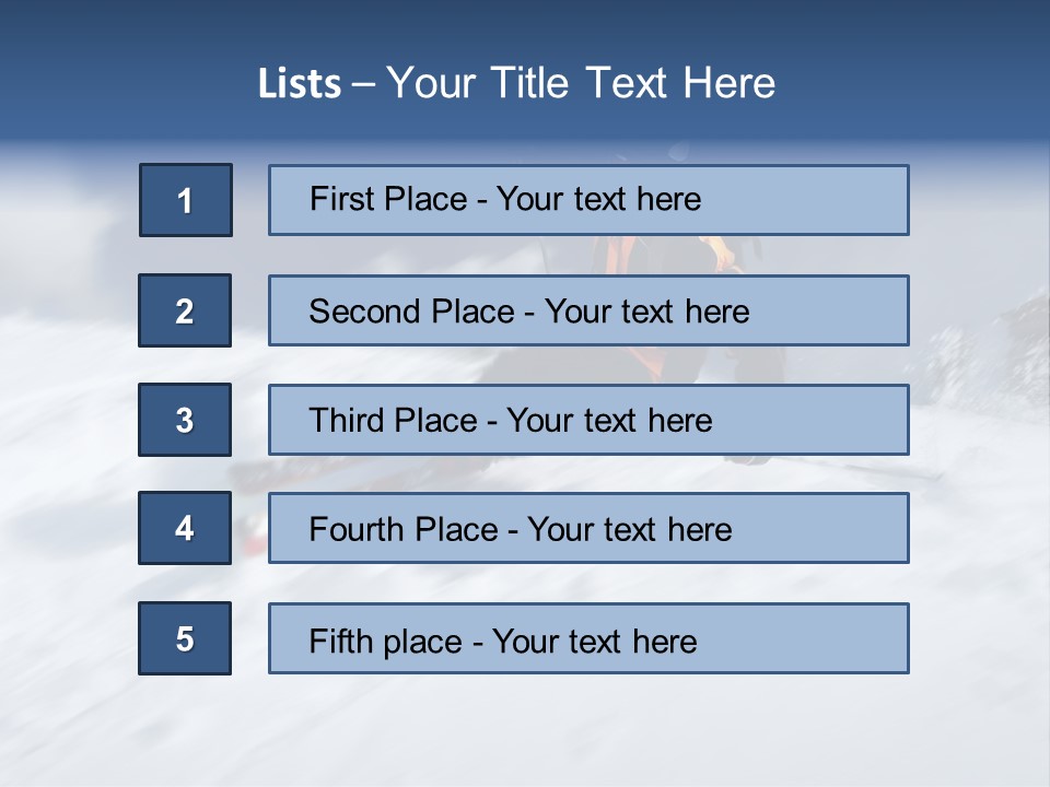 A Man Riding Skis Down A Snow Covered Slope PowerPoint Template