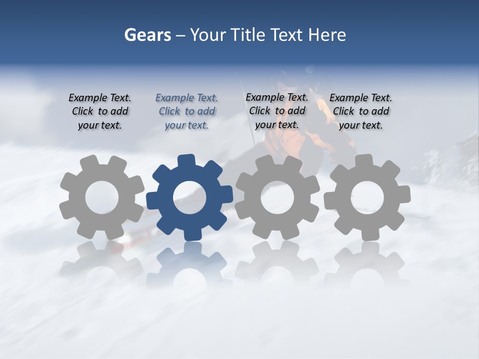 A Man Riding Skis Down A Snow Covered Slope PowerPoint Template