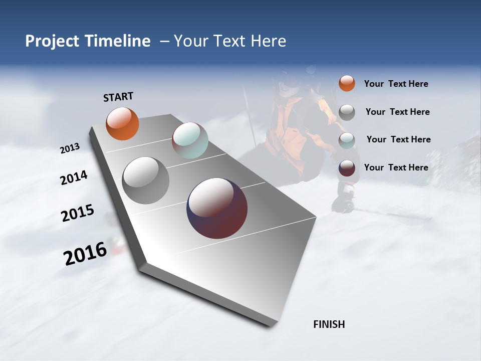 A Man Riding Skis Down A Snow Covered Slope PowerPoint Template