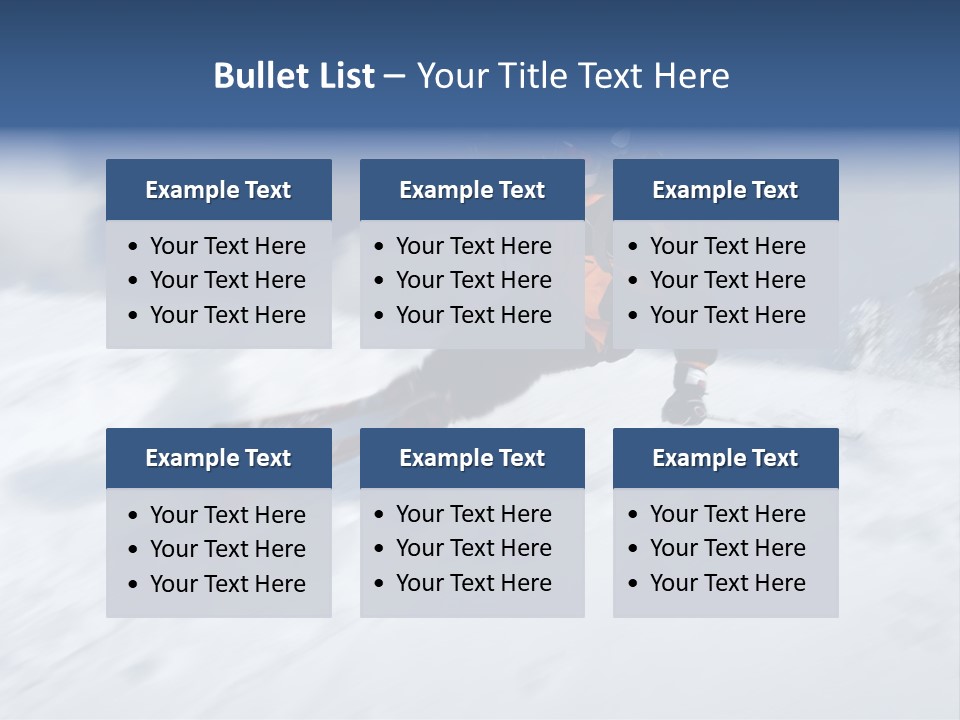 A Man Riding Skis Down A Snow Covered Slope PowerPoint Template