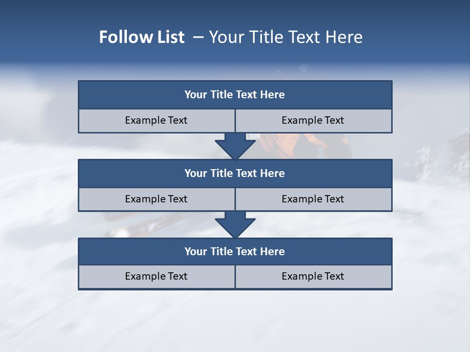 A Man Riding Skis Down A Snow Covered Slope PowerPoint Template