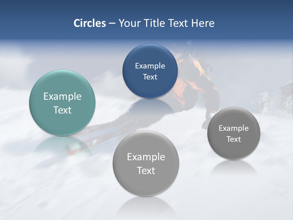 A Man Riding Skis Down A Snow Covered Slope PowerPoint Template