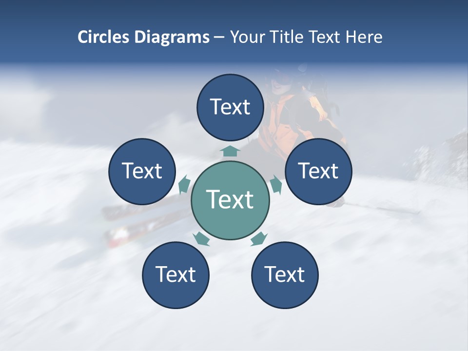 A Man Riding Skis Down A Snow Covered Slope PowerPoint Template