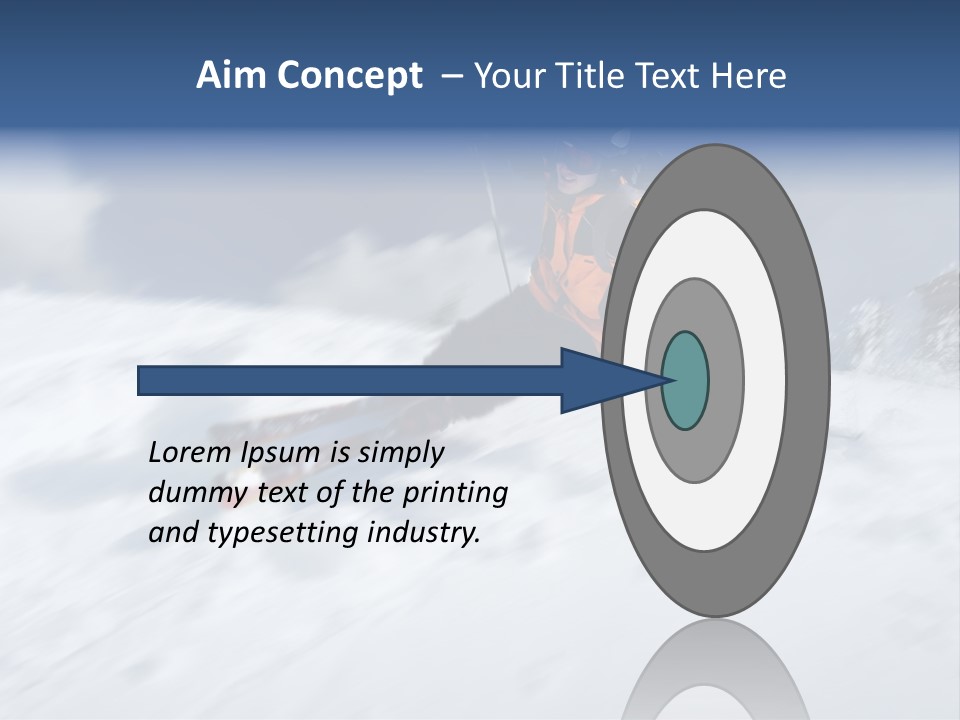 A Man Riding Skis Down A Snow Covered Slope PowerPoint Template