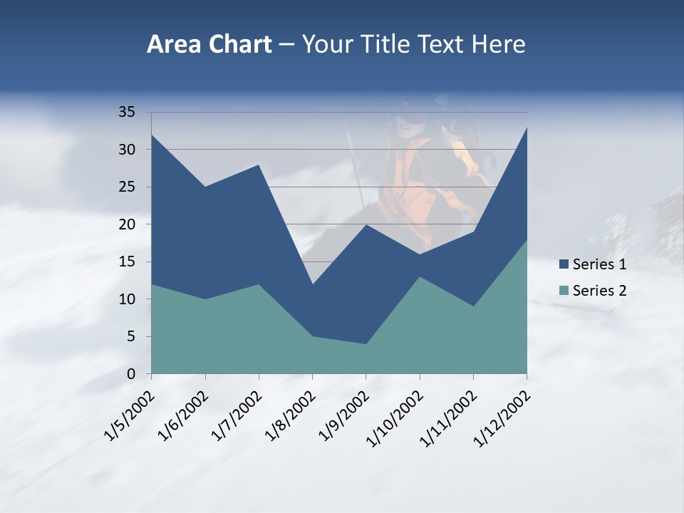 A Man Riding Skis Down A Snow Covered Slope PowerPoint Template