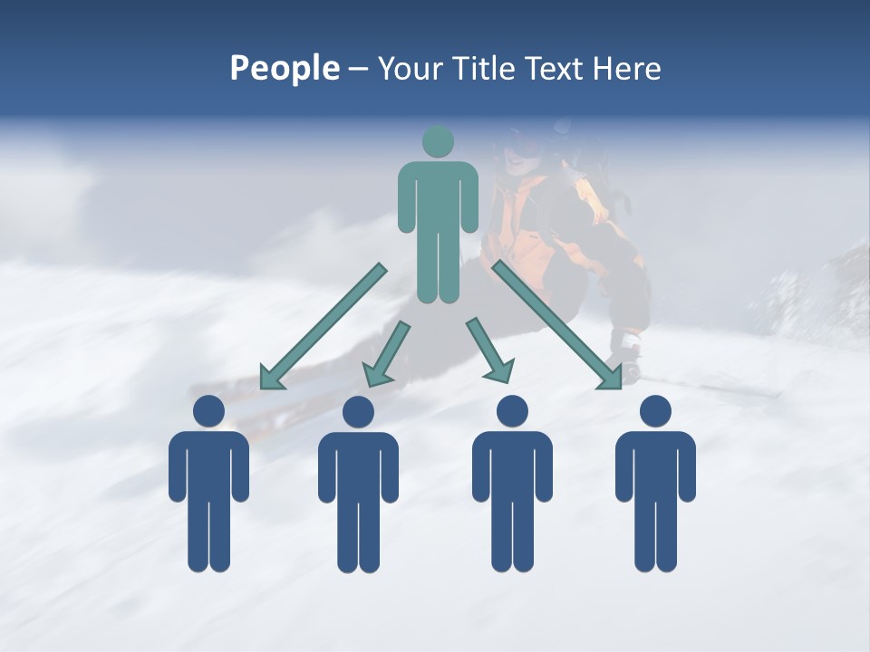 A Man Riding Skis Down A Snow Covered Slope PowerPoint Template
