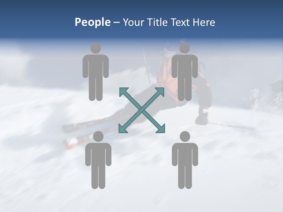 A Man Riding Skis Down A Snow Covered Slope PowerPoint Template