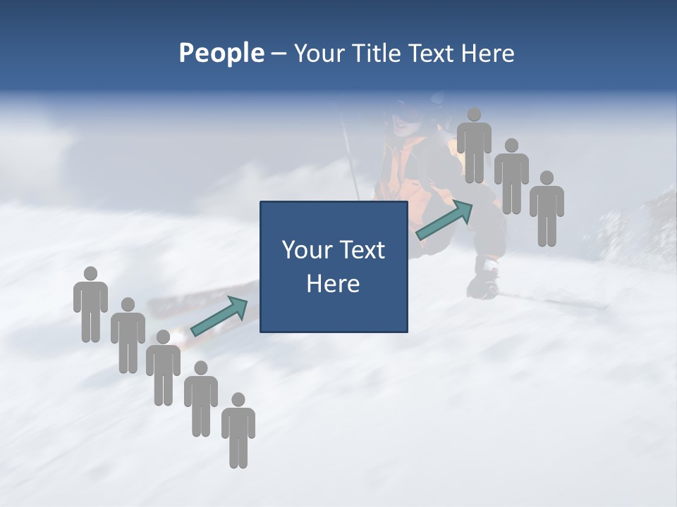 A Man Riding Skis Down A Snow Covered Slope PowerPoint Template