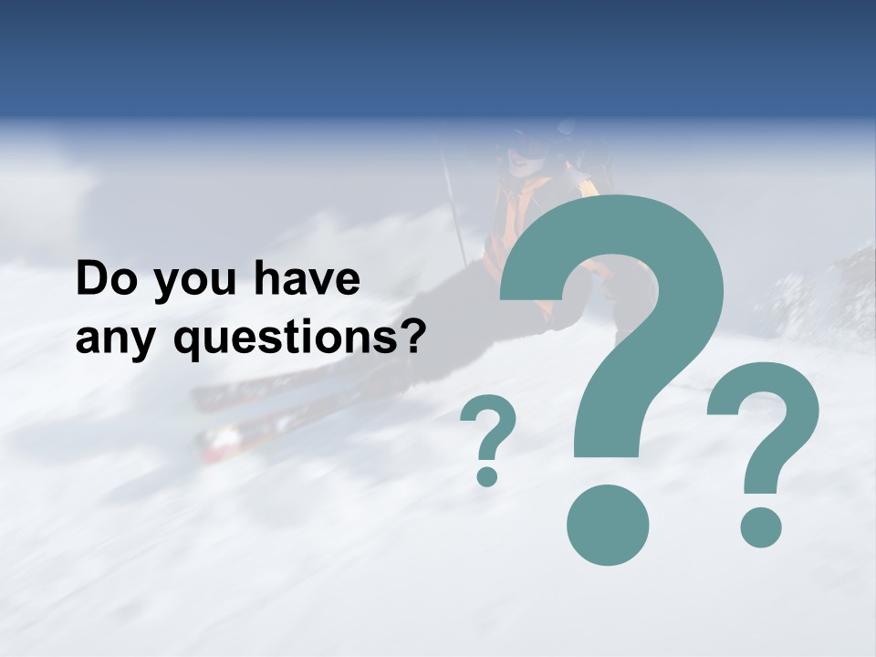 A Man Riding Skis Down A Snow Covered Slope PowerPoint Template