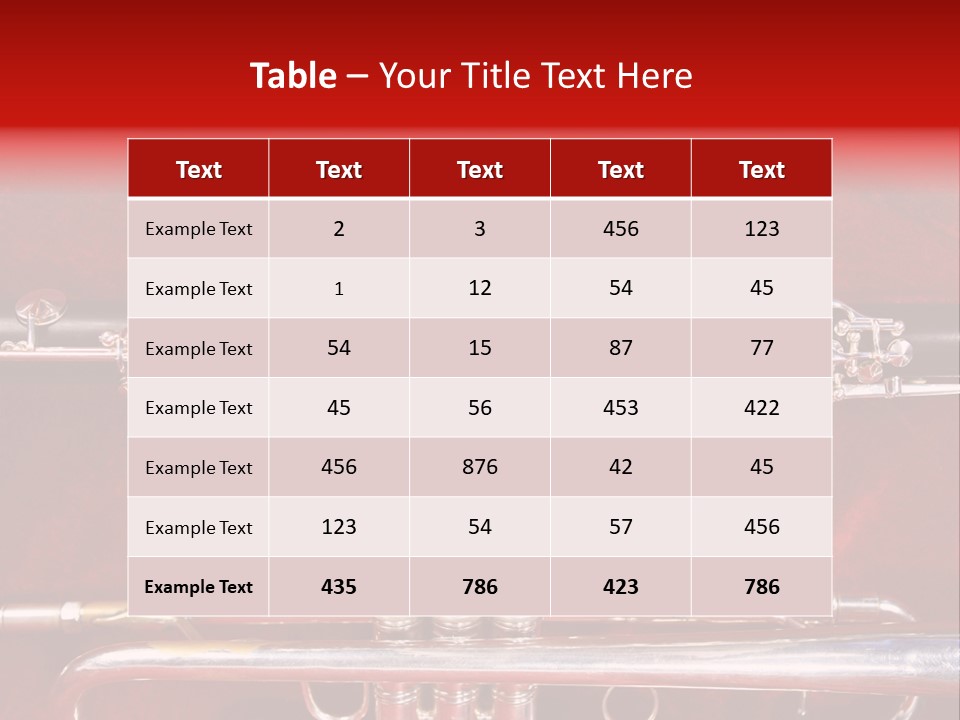 Silver Flute,Trumpet And Clarinet On Red Velvet Background PowerPoint Template