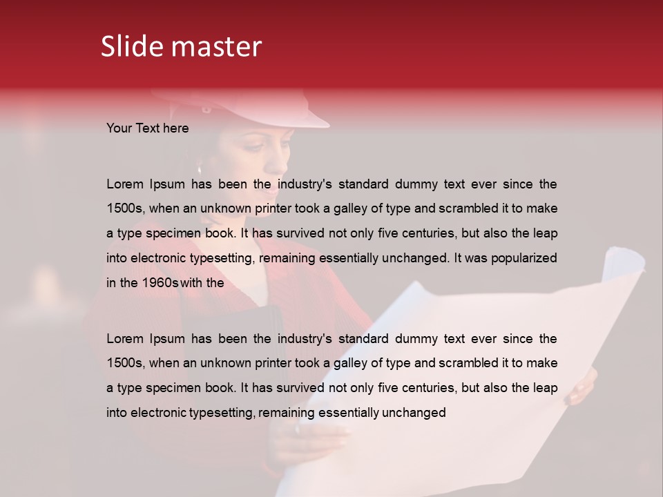 A Attractive Young Person Engineer Studying Planes PowerPoint Template