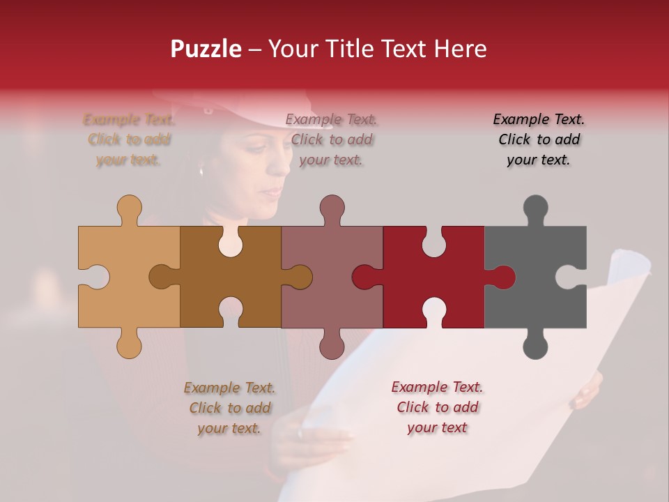 A Attractive Young Person Engineer Studying Planes PowerPoint Template