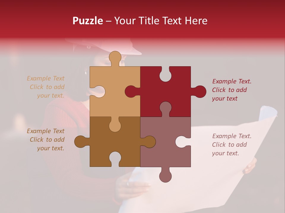 A Attractive Young Person Engineer Studying Planes PowerPoint Template