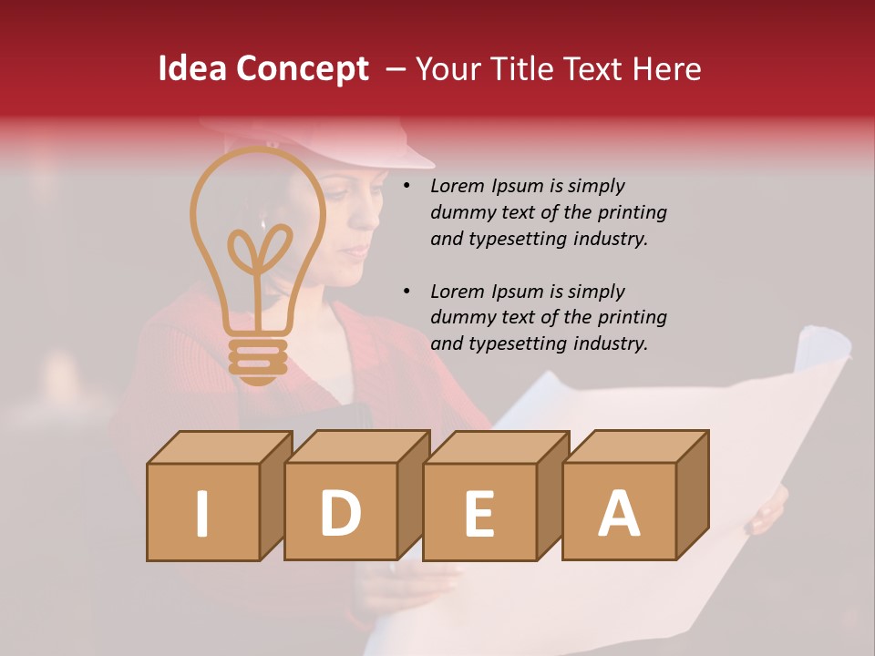 A Attractive Young Person Engineer Studying Planes PowerPoint Template