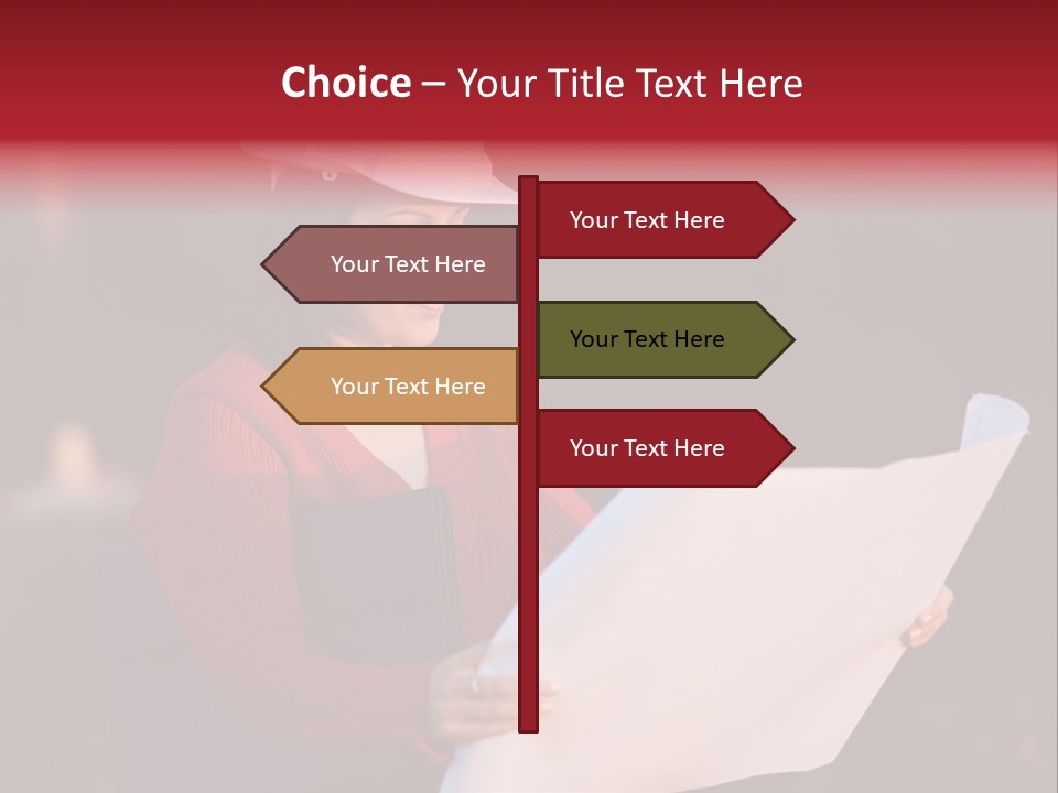 A Attractive Young Person Engineer Studying Planes PowerPoint Template