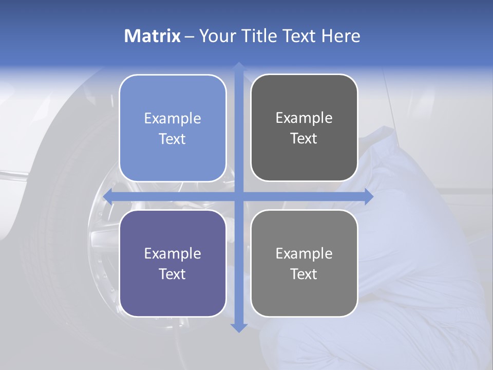 Auto Mechanic Removing Wheel Of A Car In A Workshop PowerPoint Template