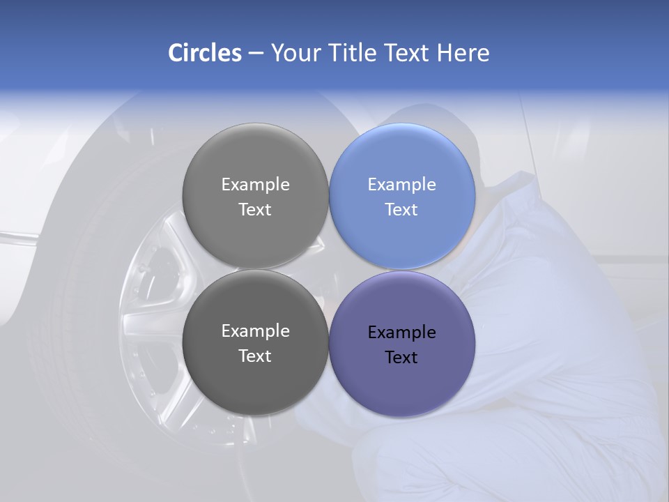 Auto Mechanic Removing Wheel Of A Car In A Workshop PowerPoint Template