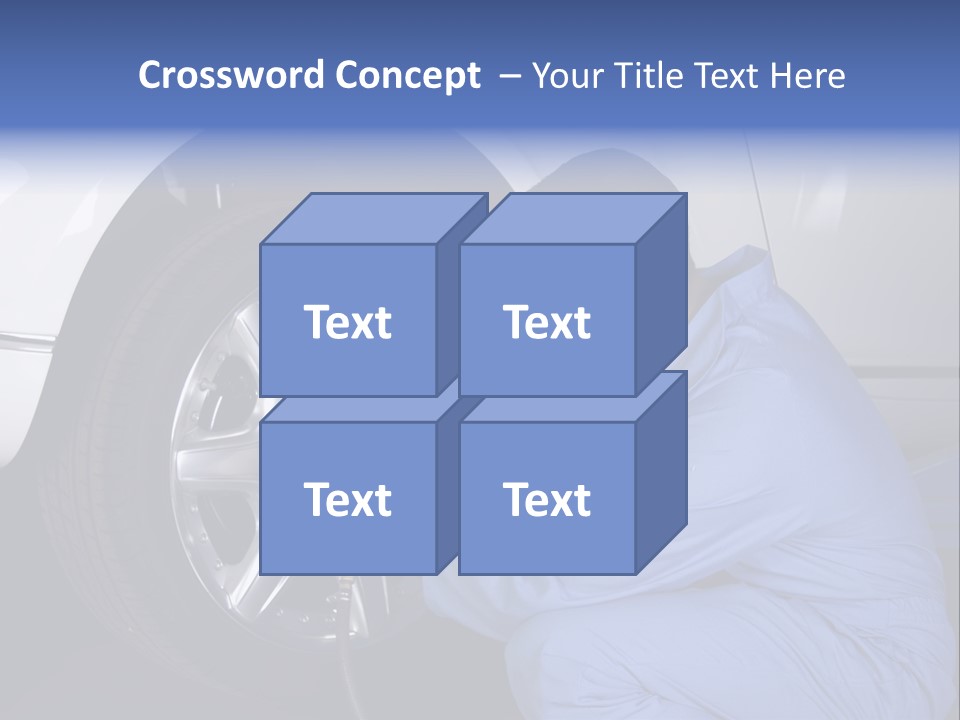 Auto Mechanic Removing Wheel Of A Car In A Workshop PowerPoint Template