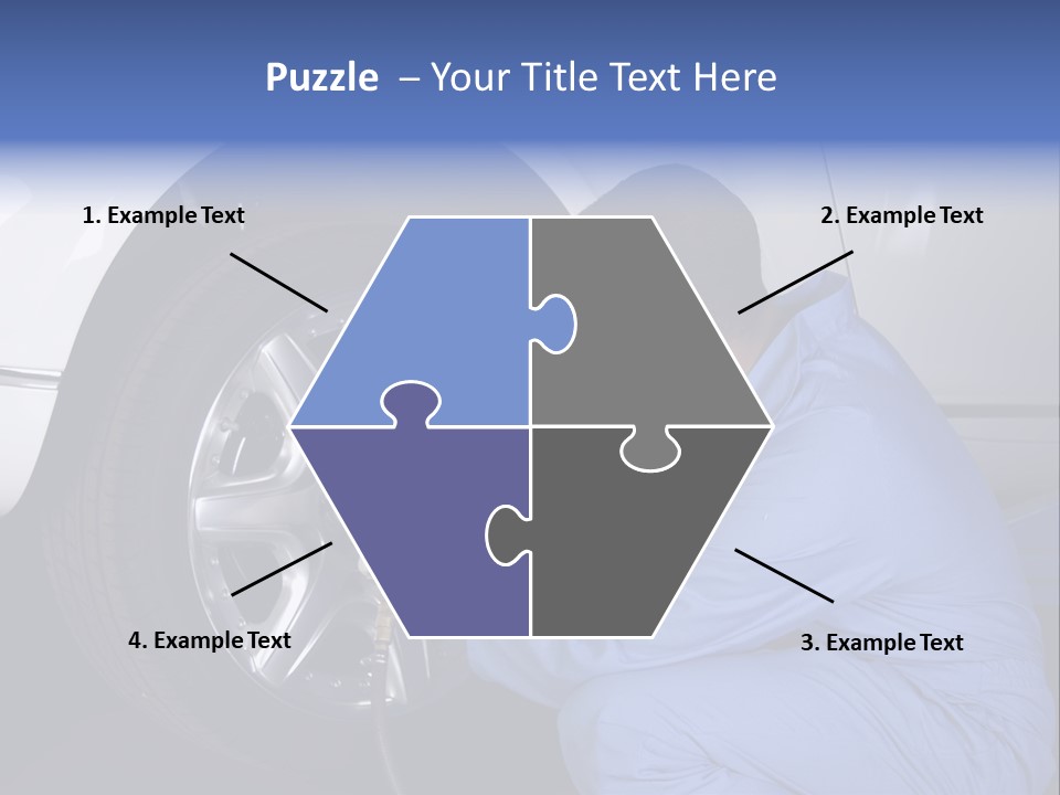 Auto Mechanic Removing Wheel Of A Car In A Workshop PowerPoint Template