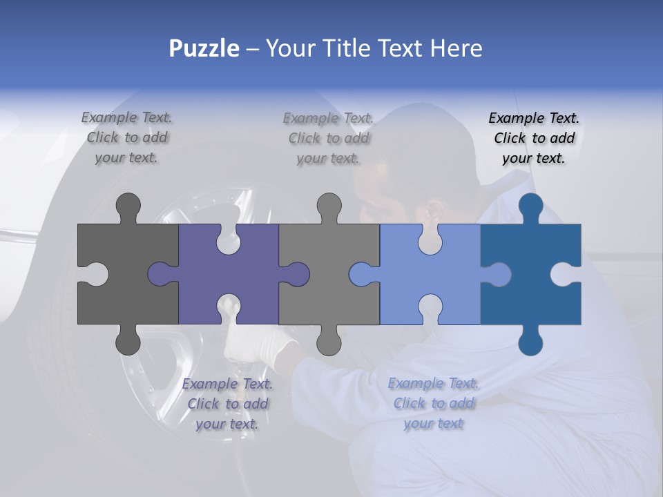 Auto Mechanic Removing Wheel Of A Car In A Workshop PowerPoint Template