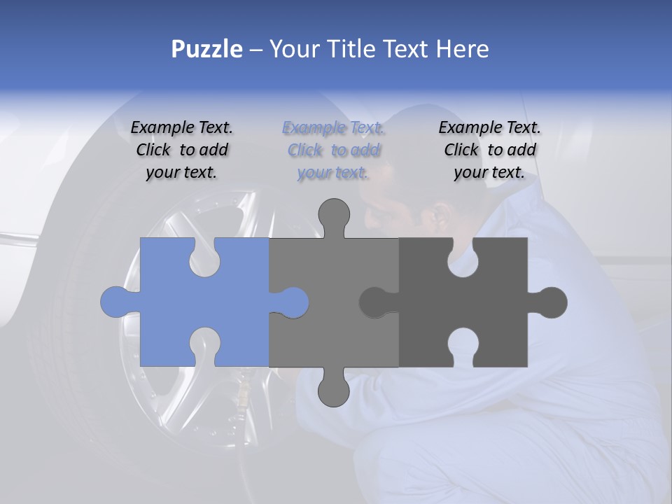 Auto Mechanic Removing Wheel Of A Car In A Workshop PowerPoint Template