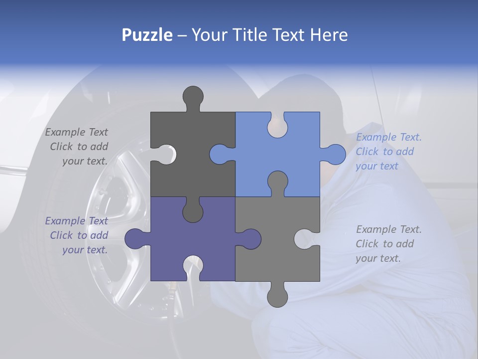 Auto Mechanic Removing Wheel Of A Car In A Workshop PowerPoint Template