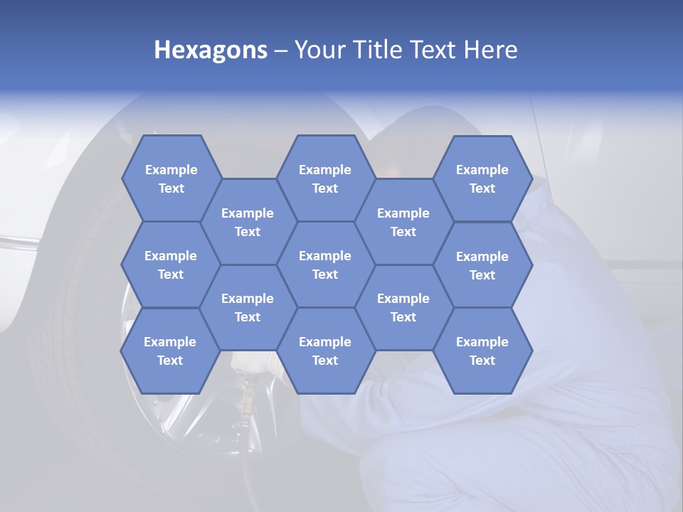 Auto Mechanic Removing Wheel Of A Car In A Workshop PowerPoint Template