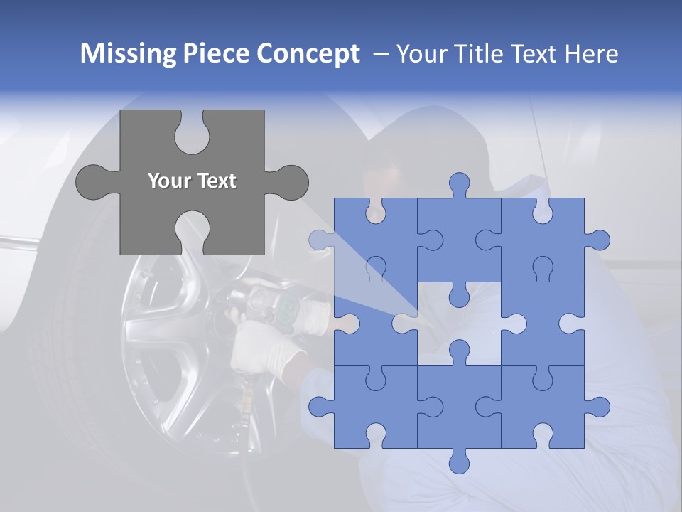 Auto Mechanic Removing Wheel Of A Car In A Workshop PowerPoint Template