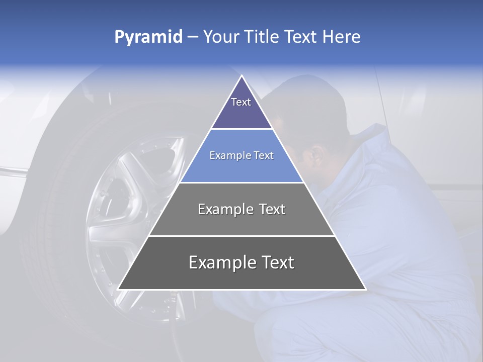 Auto Mechanic Removing Wheel Of A Car In A Workshop PowerPoint Template