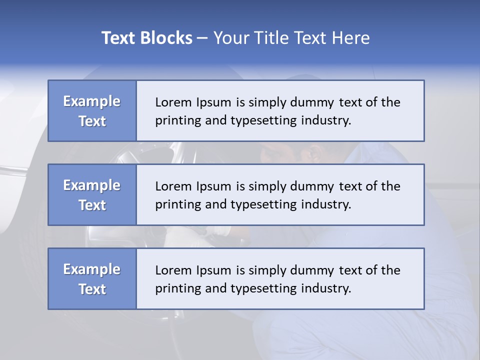 Auto Mechanic Removing Wheel Of A Car In A Workshop PowerPoint Template