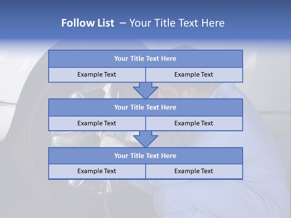 Auto Mechanic Removing Wheel Of A Car In A Workshop PowerPoint Template