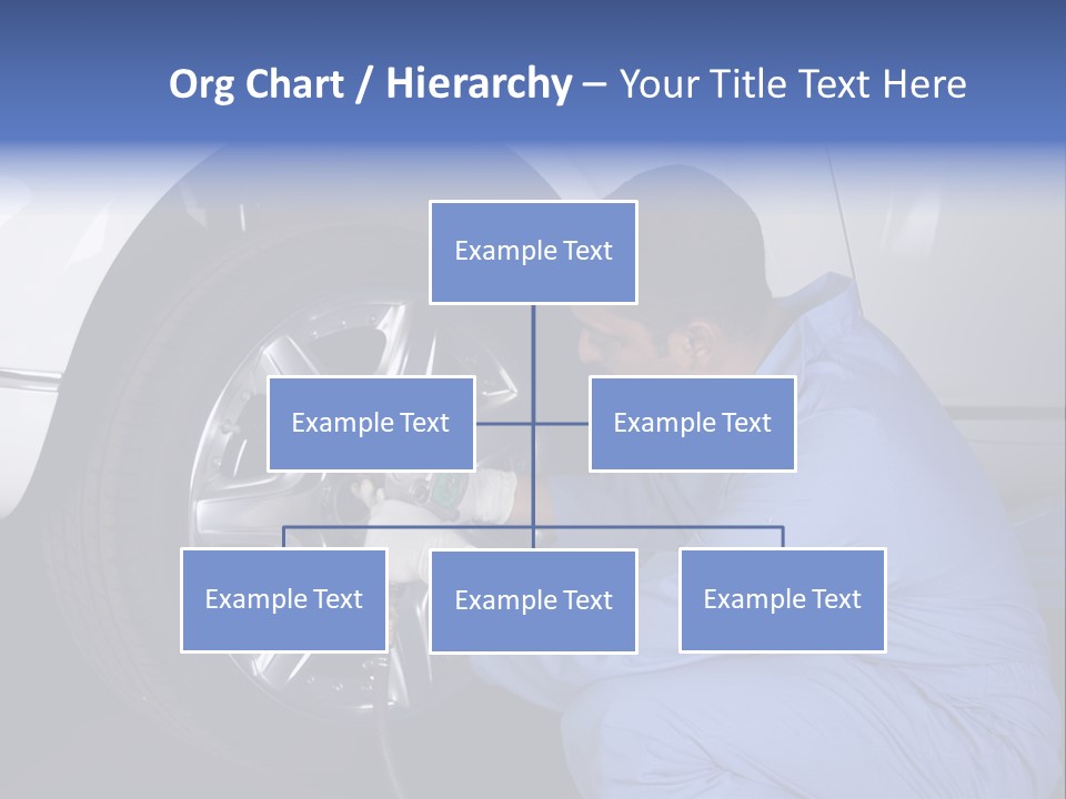 Auto Mechanic Removing Wheel Of A Car In A Workshop PowerPoint Template