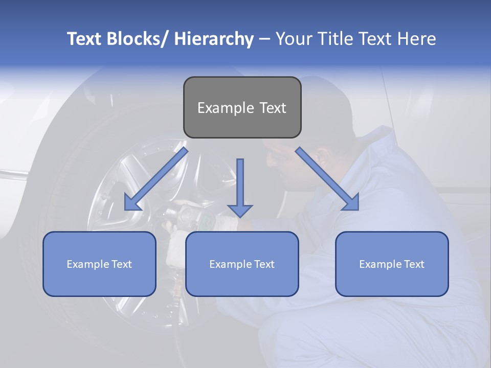 Auto Mechanic Removing Wheel Of A Car In A Workshop PowerPoint Template