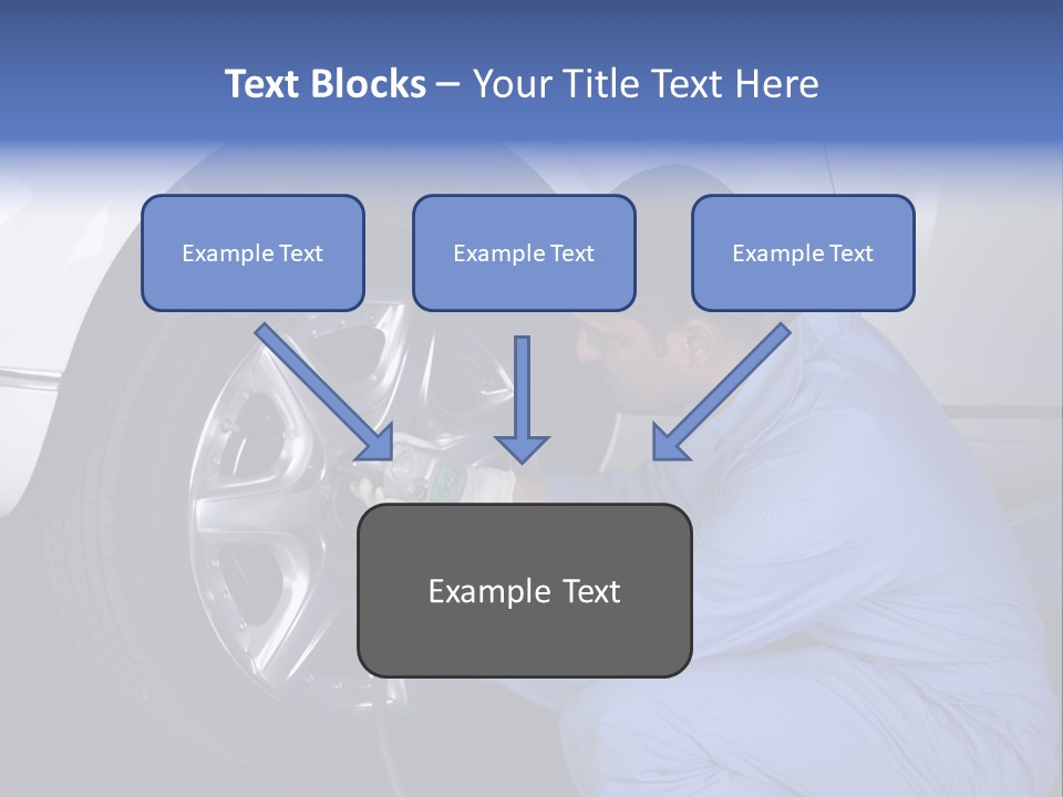 Auto Mechanic Removing Wheel Of A Car In A Workshop PowerPoint Template