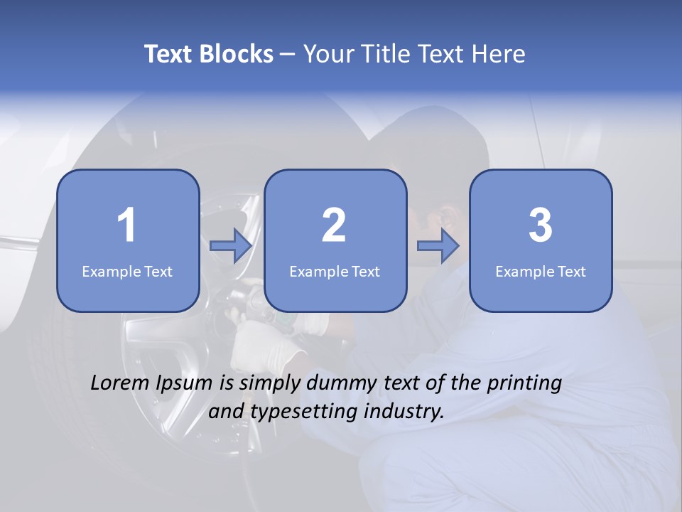 Auto Mechanic Removing Wheel Of A Car In A Workshop PowerPoint Template
