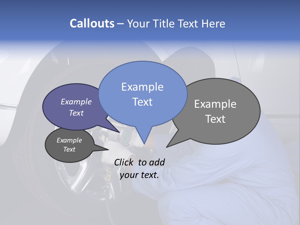 Auto Mechanic Removing Wheel Of A Car In A Workshop PowerPoint Template