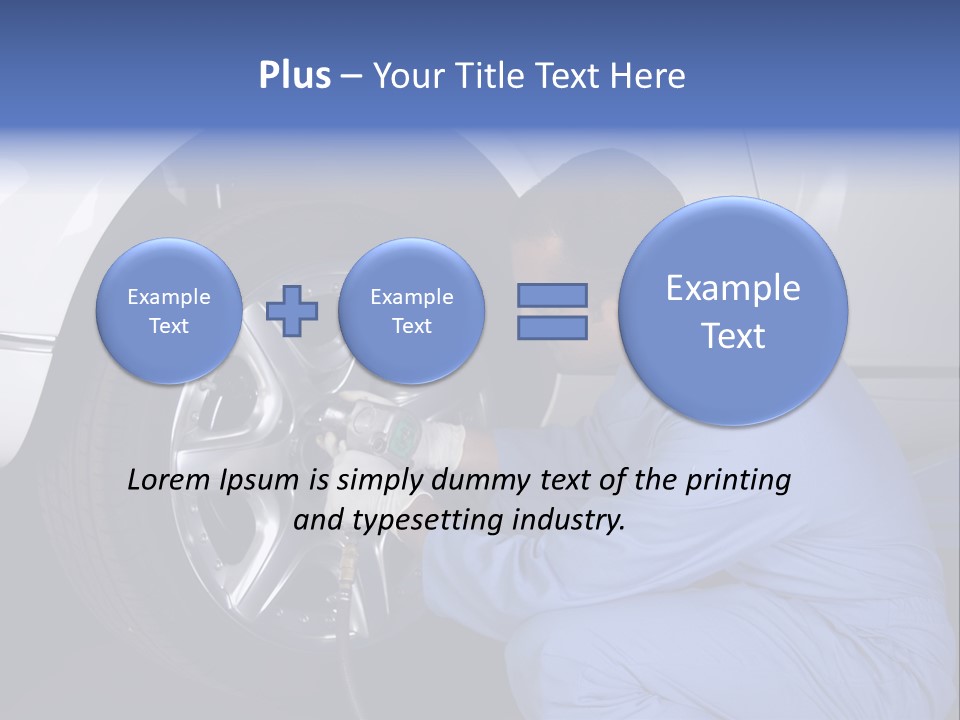 Auto Mechanic Removing Wheel Of A Car In A Workshop PowerPoint Template