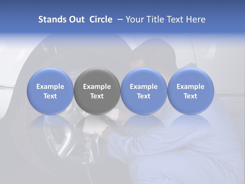 Auto Mechanic Removing Wheel Of A Car In A Workshop PowerPoint Template