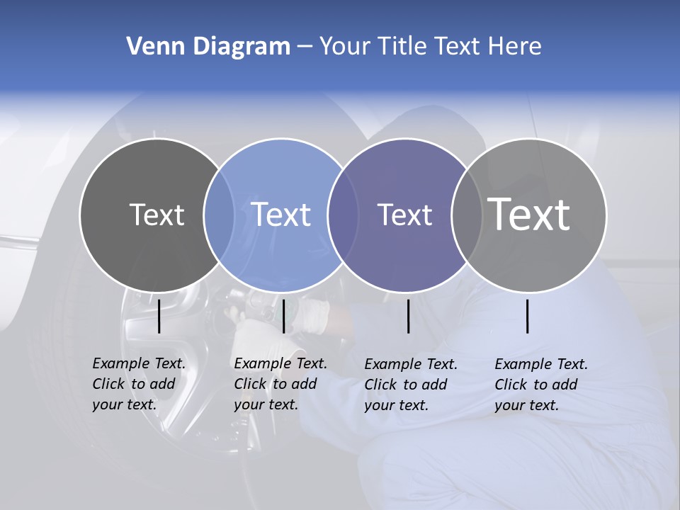 Auto Mechanic Removing Wheel Of A Car In A Workshop PowerPoint Template