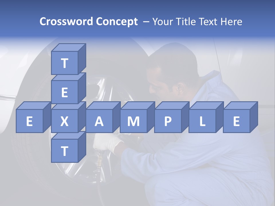 Auto Mechanic Removing Wheel Of A Car In A Workshop PowerPoint Template