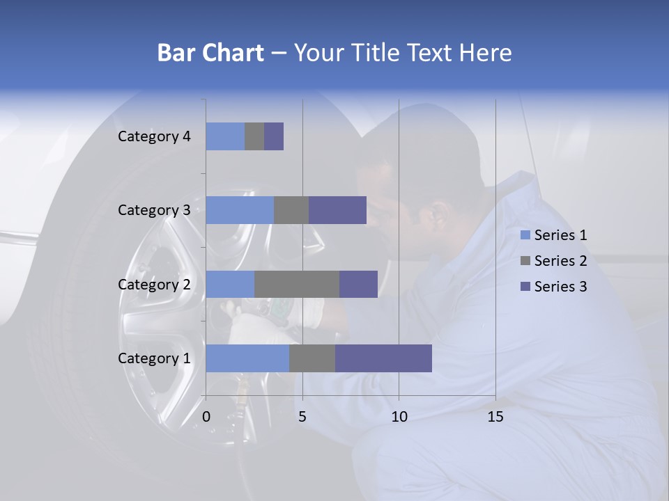 Auto Mechanic Removing Wheel Of A Car In A Workshop PowerPoint Template