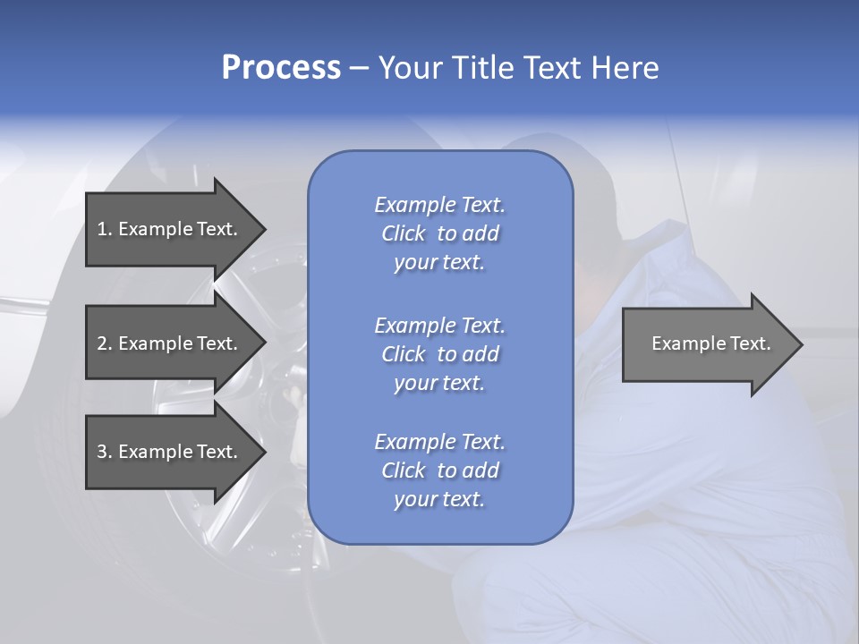 Auto Mechanic Removing Wheel Of A Car In A Workshop PowerPoint Template