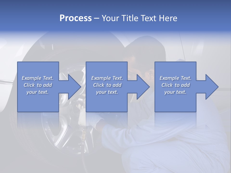 Auto Mechanic Removing Wheel Of A Car In A Workshop PowerPoint Template
