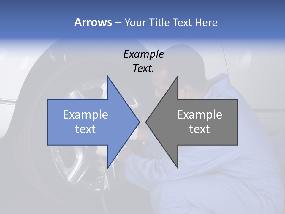 Auto Mechanic Removing Wheel Of A Car In A Workshop PowerPoint Template