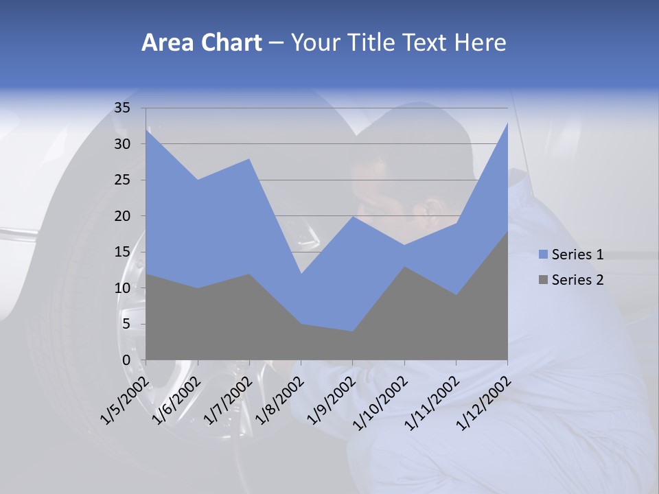 Auto Mechanic Removing Wheel Of A Car In A Workshop PowerPoint Template