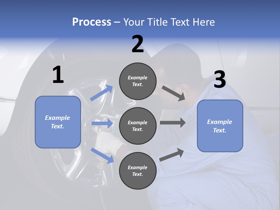 Auto Mechanic Removing Wheel Of A Car In A Workshop PowerPoint Template