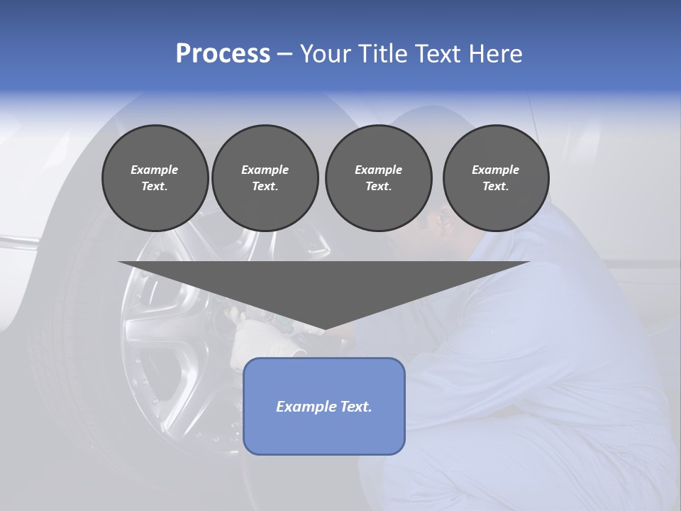 Auto Mechanic Removing Wheel Of A Car In A Workshop PowerPoint Template