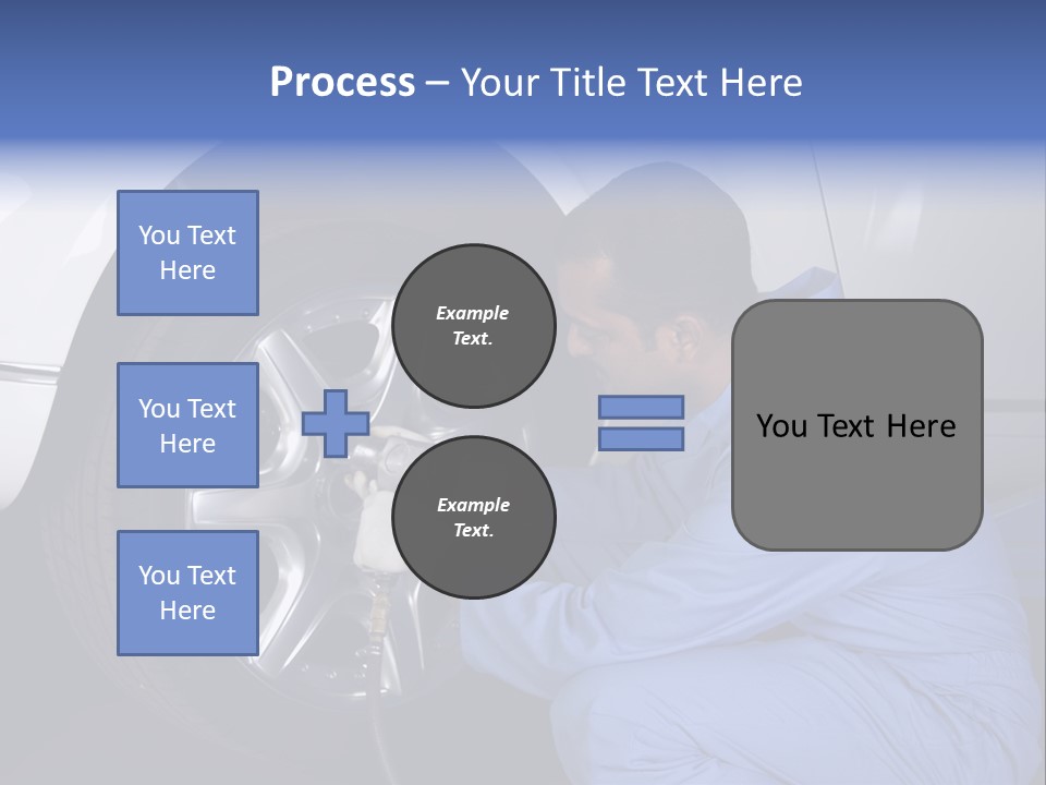 Auto Mechanic Removing Wheel Of A Car In A Workshop PowerPoint Template