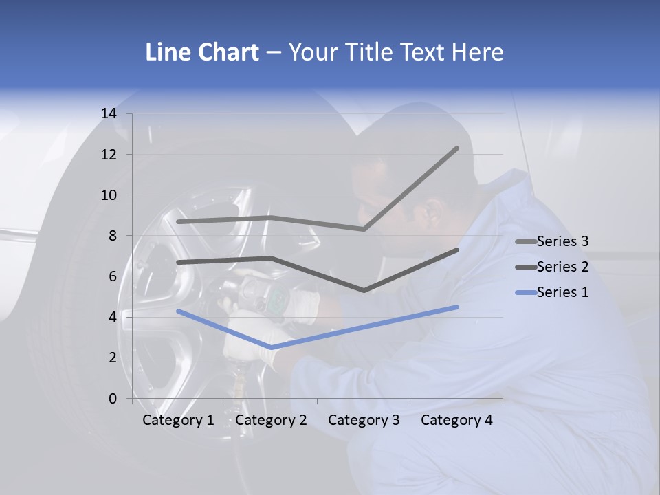 Auto Mechanic Removing Wheel Of A Car In A Workshop PowerPoint Template